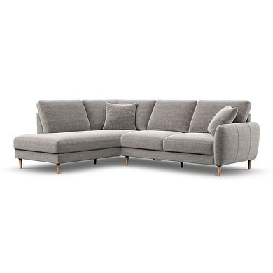 Zara Right Hand Corner Chaise Sofa in Canna Grey Fabric