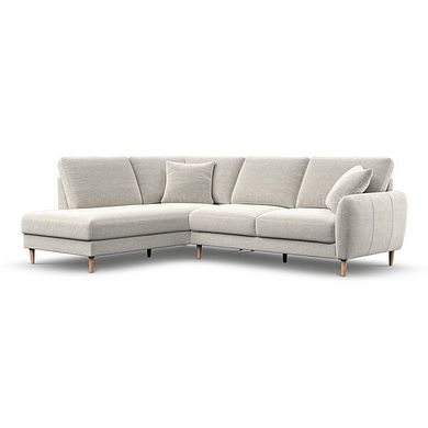 Zara Right Hand Corner Chaise Sofa in Canna Light Grey Fabric