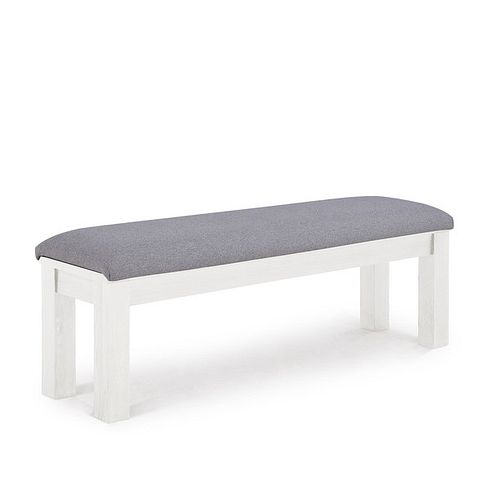150cm Bench Pad - Hampton Silver Fabric