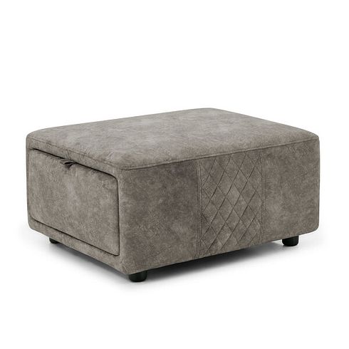 Aldo Storage Footstool in Marble Mink Fabric