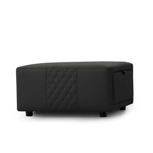 Aldo Storage Footstool in Storm Leather