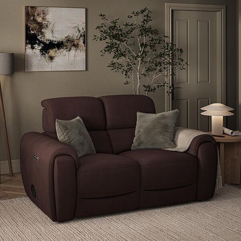 Arabella 2 Seater Power Recliner Sofa with Power Headrest and Speakers in Chestnut Leather