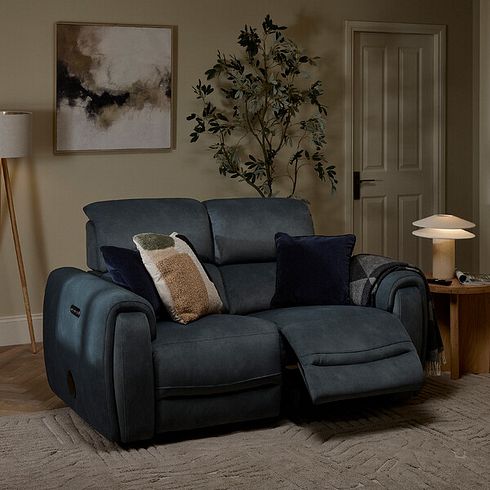 Arabella 2 Seater Power Recliner Sofa with Power Headrest and Speakers in Dexter Shadow Fabric