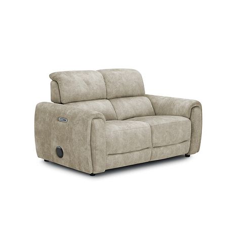 Arabella 2 Seater Power Recliner Sofa with Power Headrest and Speakers in Marble Cream Fabric