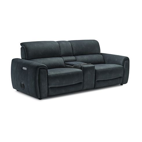 Arabella 2.5 Seater Recliner Console Sofa with Smart Screen in Dexter Shadow Fabric