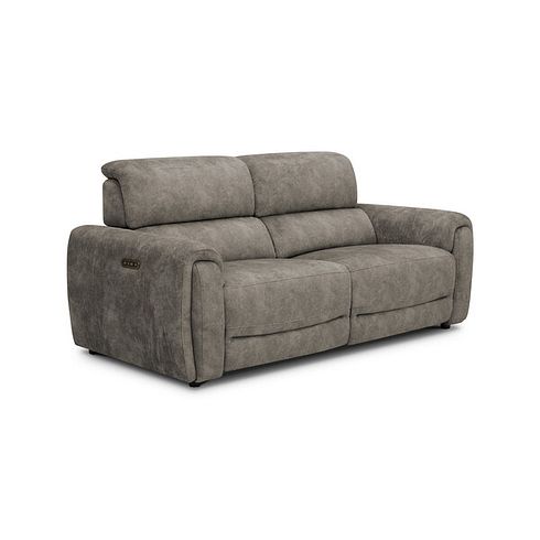 Arabella 3 Seater Power Recliner Sofa in Marble Mink Fabric