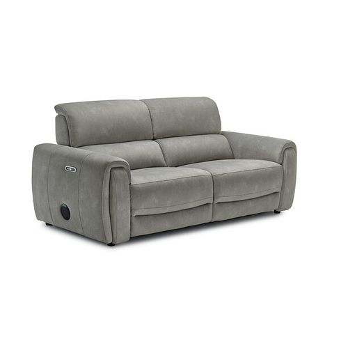Arabella 3 Seater Power Recliner Sofa with Power Headrest and Speakers in Dexter Stone Fabric