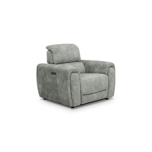 Arabella Power Recliner Armchair in Marble Silver Fabric