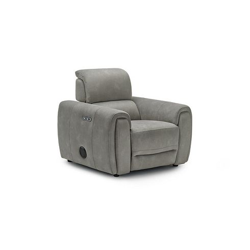 Arabella Power Recliner Armchair with Power Headrest and Speakers in Dexter Stone Fabric