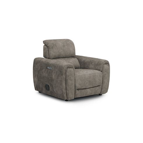 Arabella Power Recliner Armchair with Power Headrest and Speakers in Marble Mink Fabric