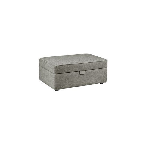 Ashby Storage Footstool in Platinum fabric