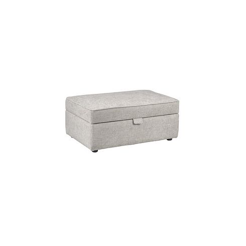 Ashby Storage Footstool in Silver fabric