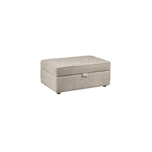 Ashby Storage Footstool in Stone fabric