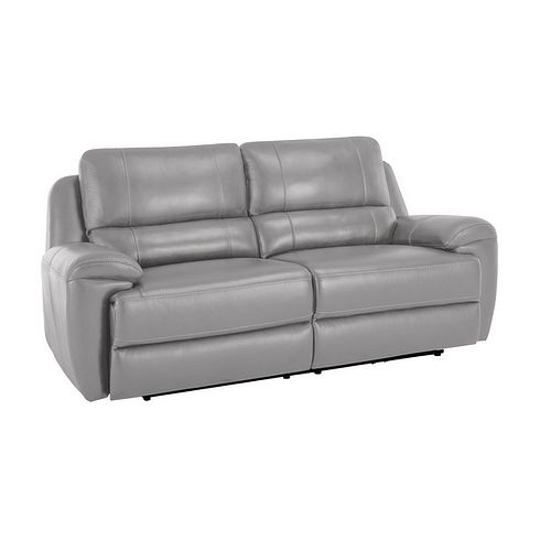 Austin 3 Seater Sofa in Light Grey Leather