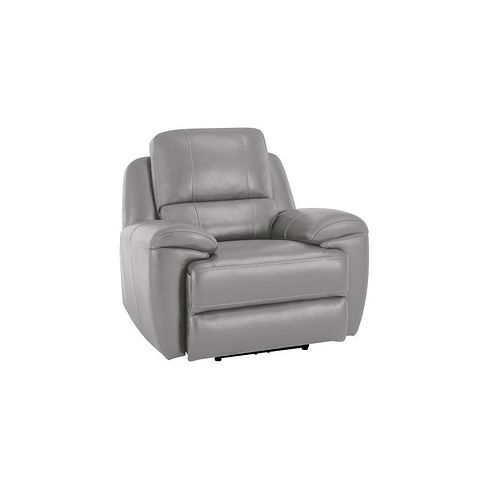Austin Armchair in Light Grey Leather