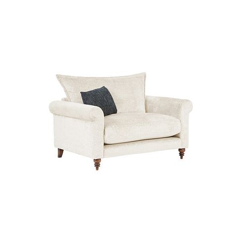 Bassett High Back Loveseat in Ecru Fabric