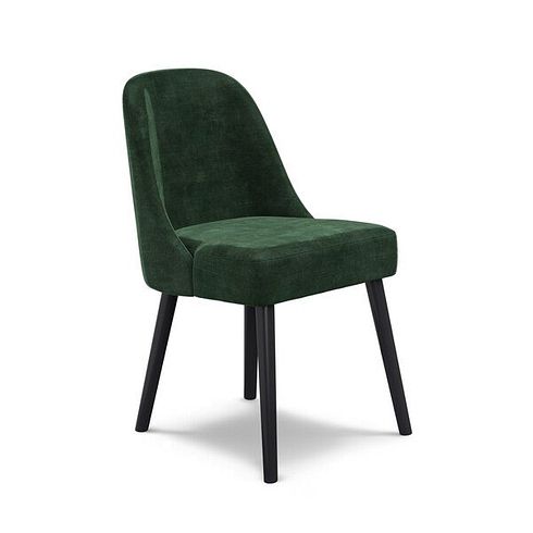 Bette Upholstered Chair with Black Legs in Heritage Bottle Green Velvet
