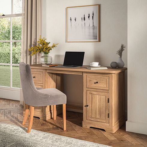 Brennan Natural Solid Oak Computer Desk