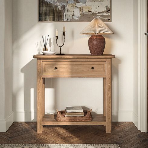 Brennan Natural Solid Oak Console Table