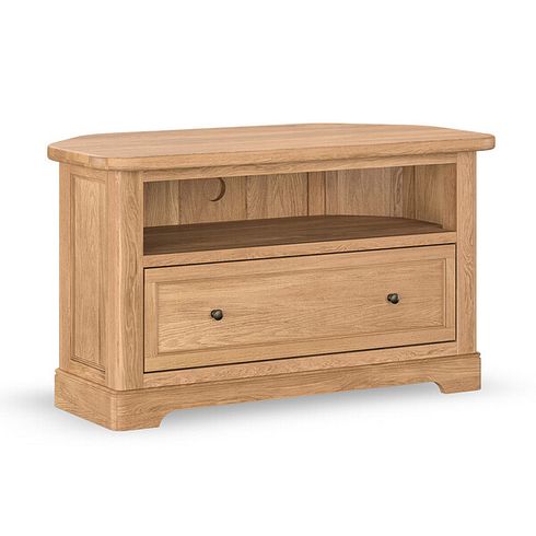 Brennan Natural Solid Oak Corner TV Unit