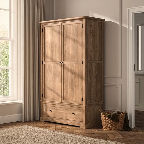 Brennan Natural Solid Oak Double Wardrobe