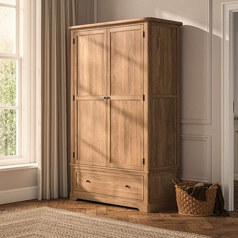 Brennan Natural Solid Oak Double Wardrobe