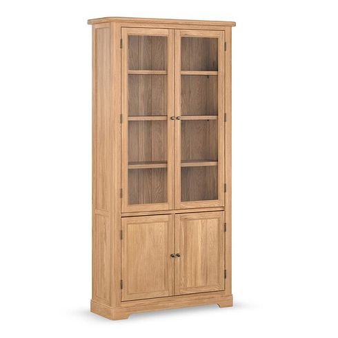 Brennan Natural Solid Oak Glazed Display Cabinet