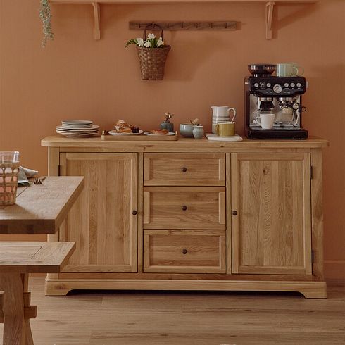 Brennan Natural Solid Oak Large Sideboard
