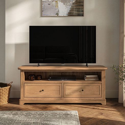Brennan Natural Solid Oak Large TV Unit