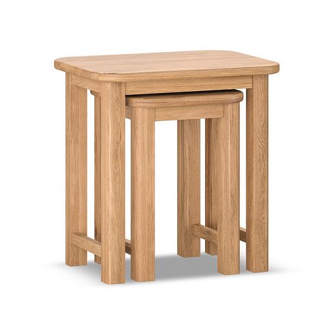 Brennan Natural Solid Oak Nest of 2 Tables