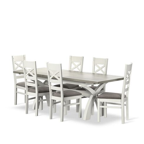 Brompton Painted Acacia and Ash Top Extending Dining Table And 6 Brompton In Verona Mocha 