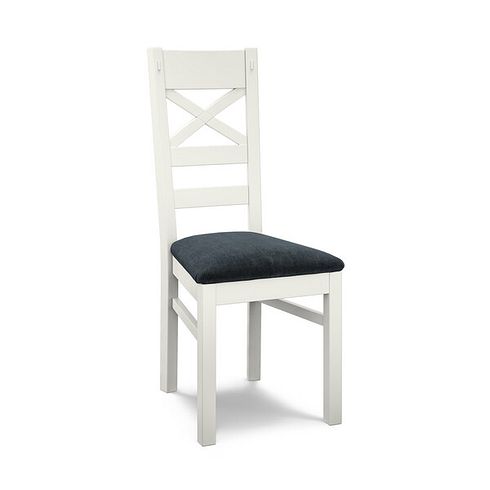 Brompton Painted Acacia Dining Chair with Verona Charcoal Fabric Seat