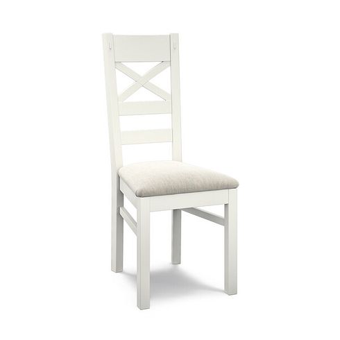 Brompton Painted Acacia Dining Chair with Verona Cream Fabric Seat