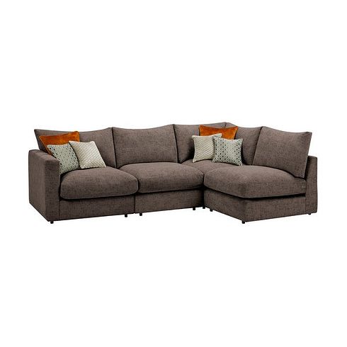 Malvern 4 Seat Left Hand Modular Corner Sofa in Brown fabric - Group 4