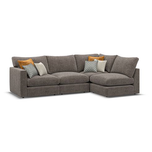 Malvern 4 Seat Left Hand Modular Corner Sofa in Brown fabric - Group 4
