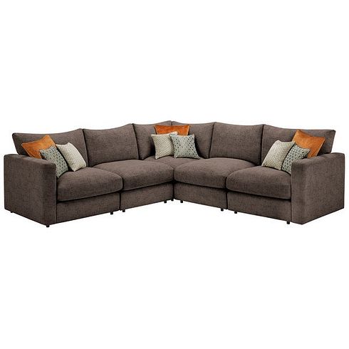 Malvern 5 Seat Modular Corner Sofa in Brown fabric - Group 3 