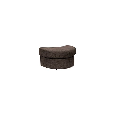 Malvern Half Moon Footstool in Brown fabric