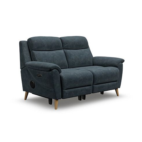 Brunel 2 Seater Electric Recliner Sofa with Speakers in Dexter Shadow Fabric