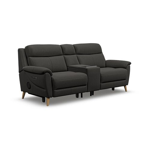 Brunel 2.5 Seater Recliner Sofa, Smart Screen & Speakers in Storm Leather