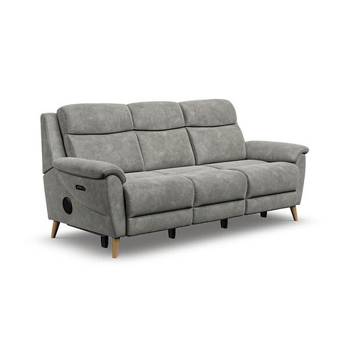 Brunel 3 Seater Recliner Sofa with Speakers in Dexter Stone Fabric