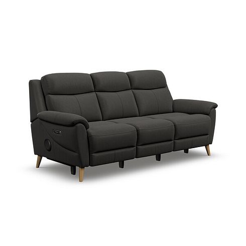 Brunel 3 Seater Recliner Sofa with Speakers in Storm Leather