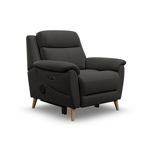 Brunel Electric Recliner Armchair with Speakers in Storm Leather
