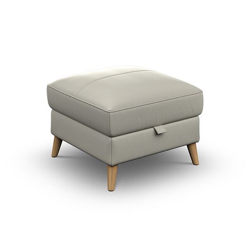 Brunel Storage Footstool in Bone China Leather