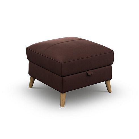 Brunel Storage Footstool in Chestnut Leather