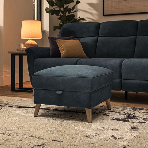 Brunel Storage Footstool in Dexter Shadow Fabric