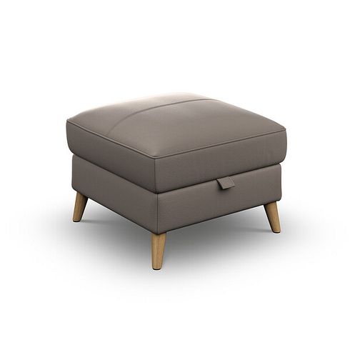 Brunel Storage Footstool in Oyster Leather