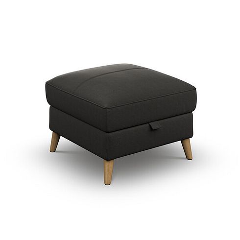 Brunel Storage Footstool in Storm Leather