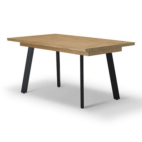 Cambridge Natural Solid Oak Rectangle Extending Dining Table with Splay Legs