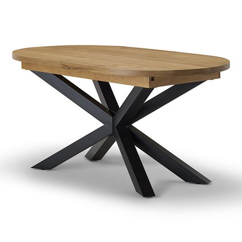 Cami Natural Oak Oval Dining Table with Starbust Legs