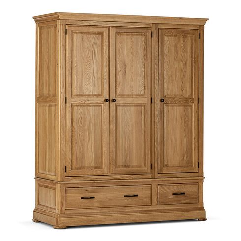 Canterbury Natural Solid Oak Triple Wardrobe